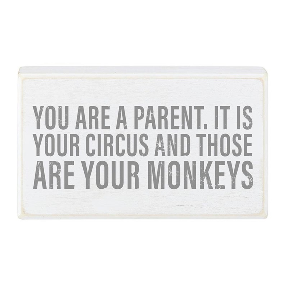 Box Sign - Your Circus Parents Funny Monkey Circus Sign